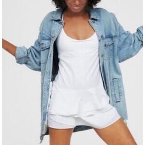 Aerie Offline White TieredRuffle Tennis Dress - L